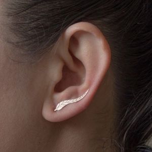 Feather Stud Earrings GOLD